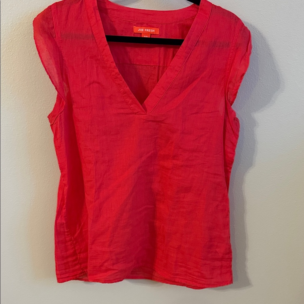 Joe Fresh Women's Bright Red Sleeveless Blouse